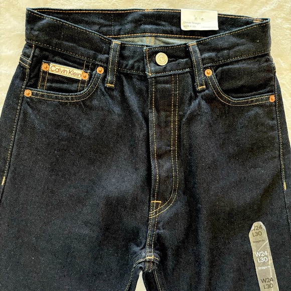 Calvin Klein Classic Straight Button Fly Selvedge Jeans--Sz 24 - Picture 4 of 15